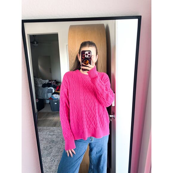 J Crew Pink Cable Knit Sweater - Picture 10 of 10